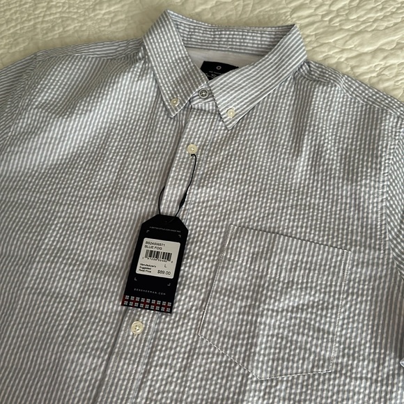 Men’s Ben Sherman blue/white seersucker shirt - Picture 12 of 13
